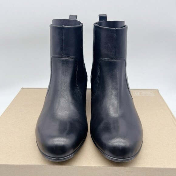 Ecco Shape 35 Black Leather Chelsea Boots Low Heel Womens EU 41 US 10- 10.5 - Picture 5 of 13